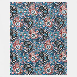 Blaue und rote Farbpalette Fleecedecke