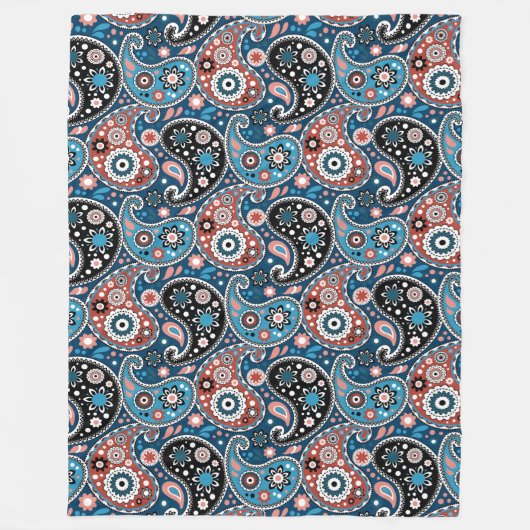 Blaue und rote Farbpalette Fleecedecke (Vorderseite)