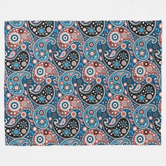 Blaue und rote Farbpalette Fleecedecke (Vorderseite (Horizontal))