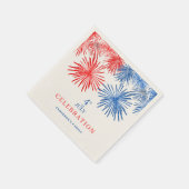 Blaue und rote Feuerwerkskörper Serviette (Ecke)