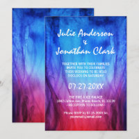 Blaue und rote Flammen beim Hochzeitsvortrag