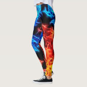 Blaue und rote Flammen, elektrisches, Leggings (Links)