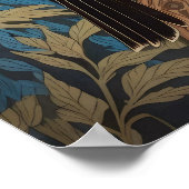 Blaue und Rote Fleckvögel Inspiriert Poster (Ecke)