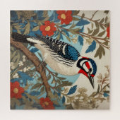 Blaue und Rote Fleckvögel Inspiriert Puzzle (Horizontal)