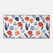 Blaue und rote Frühlingsblumen Wasserfarbe Botanis Schreibtischunterlage (Vorderseite)