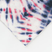 Blaue und rote Gefärbte Krawatte Fleecedecke (Ecke)