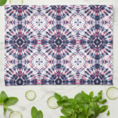 Blaue und rote Gefärbte Krawatte Geschirrtuch (Gefaltet)