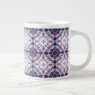 Blaue und rote Gefärbte Krawatte Jumbo-Tasse