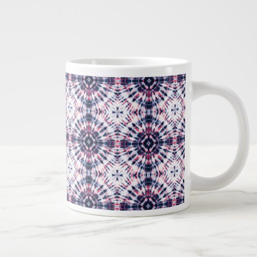 Blaue und rote Gefärbte Krawatte Jumbo-Tasse (Rechts)