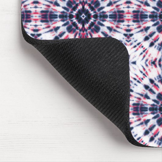 Blaue und rote Gefärbte Krawatte Mousepad (Ecke)