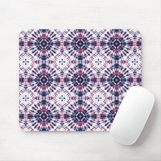 Blaue und rote Gefärbte Krawatte Mousepad (Mit Mouse)