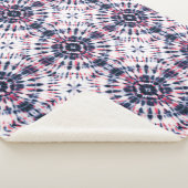 Blaue und rote Gefärbte Krawatte Sherpadecke (3/4)