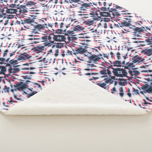 Blaue und rote Gefärbte Krawatte Sherpadecke (3/4)