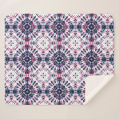 Blaue und rote Gefärbte Krawatte Sherpadecke (Vorderseite (Horizontal))