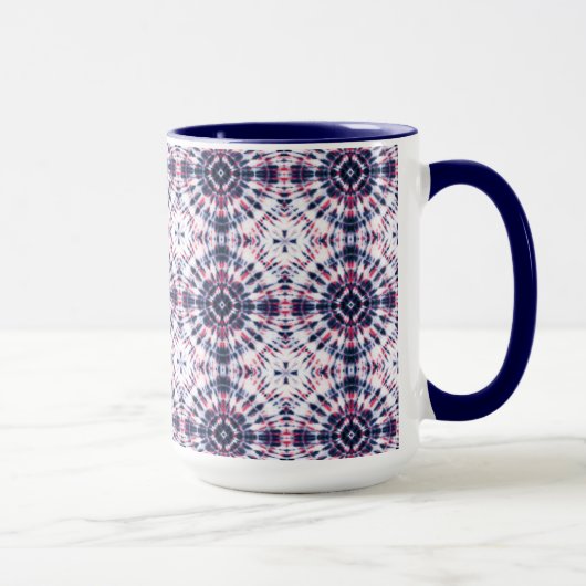 Blaue und rote Gefärbte Krawatte Tasse (Rechts)