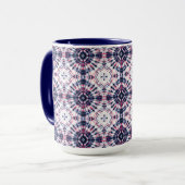 Blaue und rote Gefärbte Krawatte Tasse (Vorderseite Links)