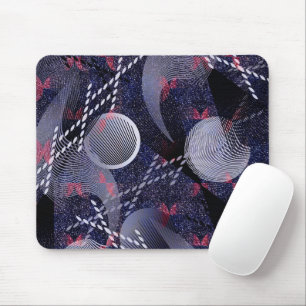 Blaue und rote geometrische Abstraktion. Mousepad