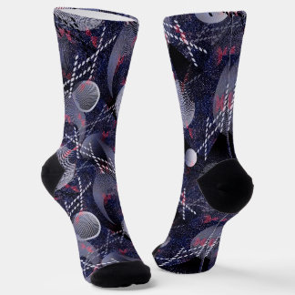 Blaue und rote geometrische Abstraktion. Socken
