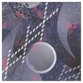 Blaue und rote geometrische Abstraktion. Stoff (Nahaufnahme)