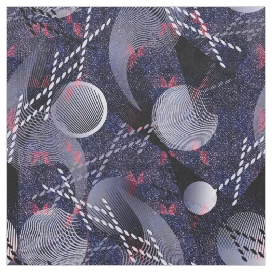 Blaue und rote geometrische Abstraktion. Stoff (Muster)
