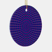 Blaue und rote geometrische Kreise Keramikornament (Rechts)