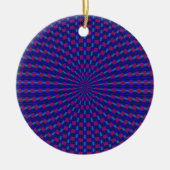 Blaue und rote geometrische Kreise Keramikornament (Vorne)