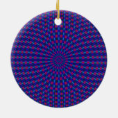 Blaue und rote geometrische Kreise Keramikornament (Hinten)