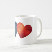 Blaue und rote Herzkombination Kaffeetasse (VorderseiteRechts)