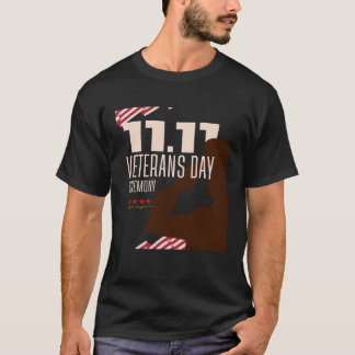 Blaue und rote illustrative Veteranen Tag 2025 – P T-Shirt