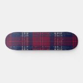 Blaue und rote Karo-Bold-Design Skateboard (Horizontal)