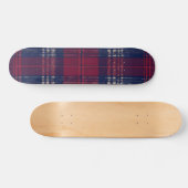 Blaue und rote Karo-Bold-Design Skateboard (Horizontal)