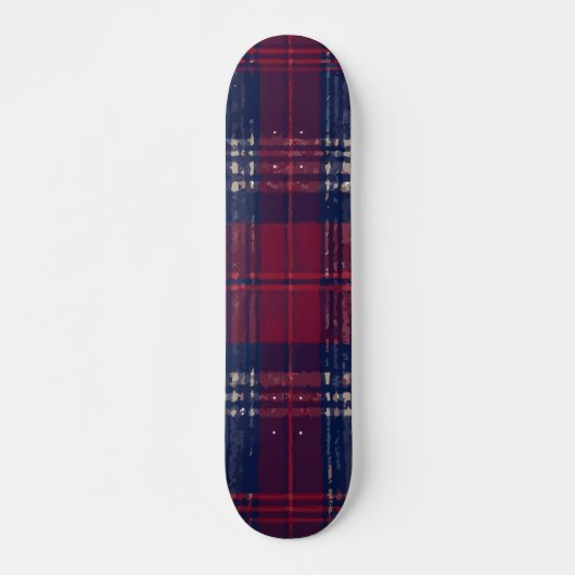 Blaue und rote Karo-Bold-Design Skateboard (Vorne)