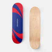 Blaue und rote Leinen Skateboard (Vorderseite)