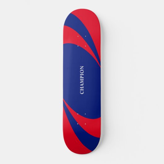 Blaue und rote Leinen Skateboard (Vorderseite)