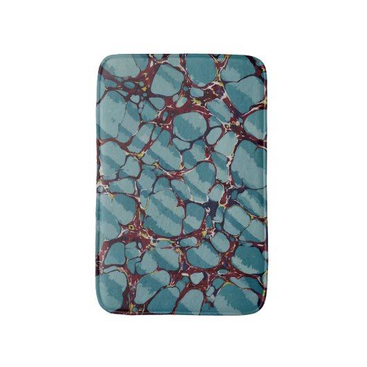 Blaue und rote Marmorplatte Badematte (Vorderseite Vertikal)