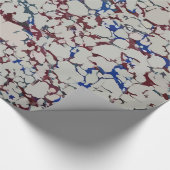Blaue und rote Marmorplatte Geschenkpapier (Ecke)