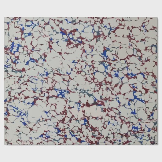 Blaue und rote Marmorplatte Geschenkpapier (Flach)