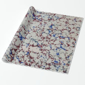 Blaue und rote Marmorplatte Geschenkpapier (Ungerollt)