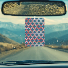 Blaue und rote marokkanische Trellis, Gitter, Quat Autolufterfrischer