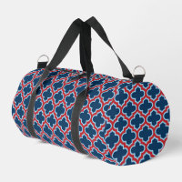 Blaue und rote marokkanische Trellis, Gitter, Quat