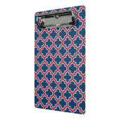 Blaue und rote marokkanische Trellis, Gitter, Quat Mini Klemmbrett (Gewinkelt2)