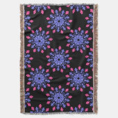 Blaue und rote Neonblume Decke (Vorderseite Vertikal)