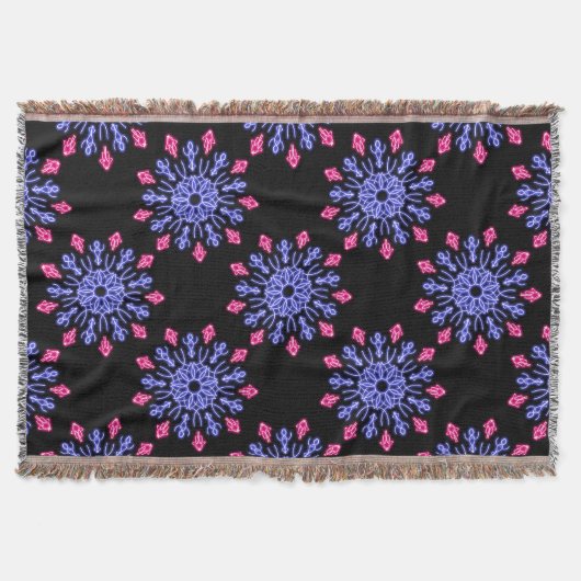 Blaue und rote Neonblume Decke (Vorderseite)