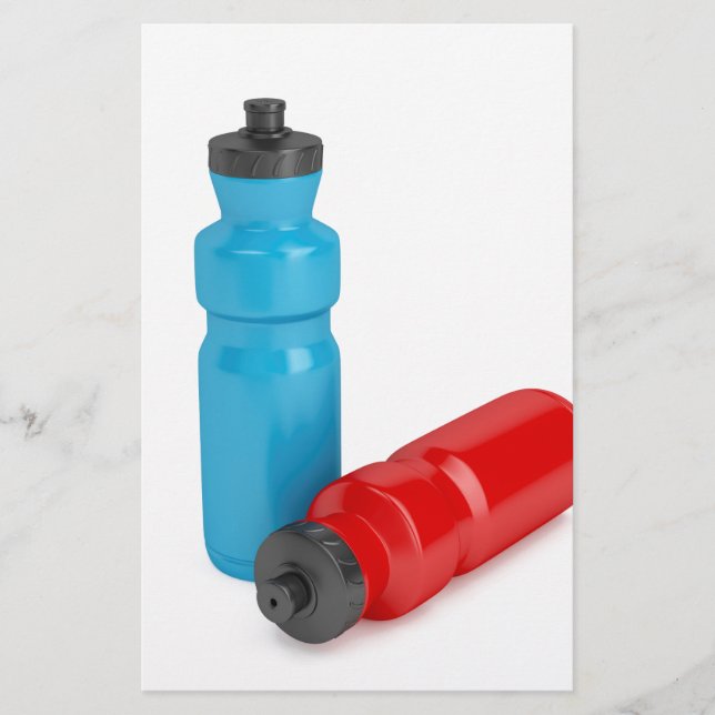 Blaue und rote Plastikflaschen (Vorderseite)