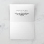 Blaue und rote schneebedeckte Weihnachtskarte Karte (Innenseite)