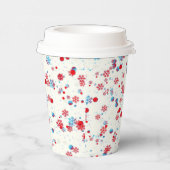 Blaue und rote Schneeflocken-Design-Papiersorten Pappbecher (Rechts)