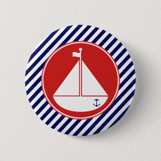 Blaue und rote Segelboote Button (Vorderseite)