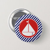 Blaue und rote Segelboote Button (Vorne & Hinten)
