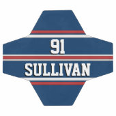 Blaue und rote Sportstreifen mit Spielernummer Fußball (Flach)