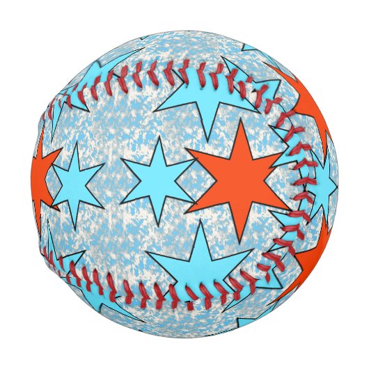 Blaue und rote Sterne Muster Baseball (Vorne Rechts)